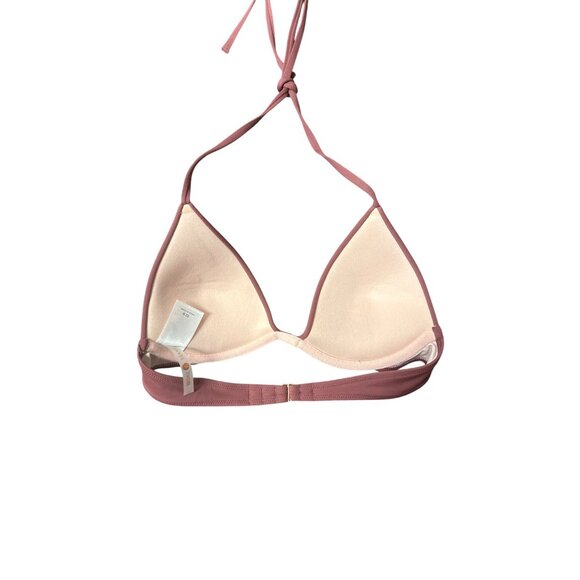 Shade & Shore Burgundy Laser-Cut Triangle Bikini Top Size 32B - Picture 3 of 7